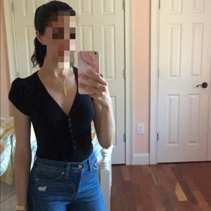 Free People black Mia bodysuit